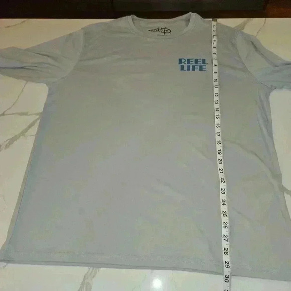 Reel Life Mens LS Poly Fishing Sun Defender UV 50 Long Sleeve Gray Size XXL - Picture 6 of 11